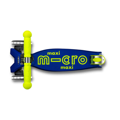Micro sparkcykel Maxi Deluxe Fällbar LED, Neon Canary Yellow