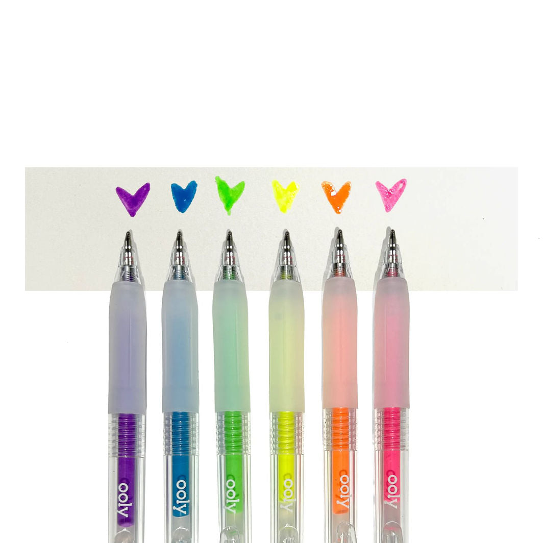 Ooly Gel Pen 6 stk, Multi-surface Deco - Jelly Gloss Neon