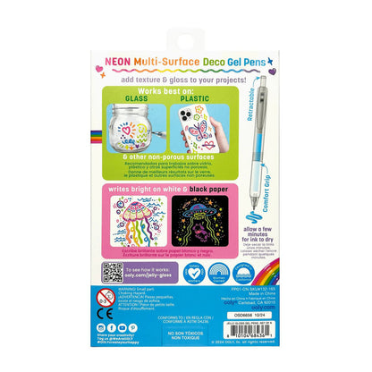 Ooly Gel Pen 6 stk, Multi-surface Deco - Jelly Gloss Neon