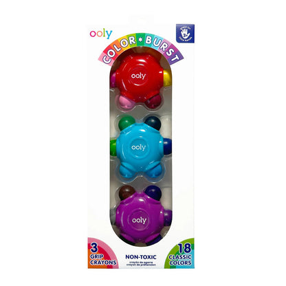 Ooly Farvekridt 3x6 farver - Easy Grip Colour Burst