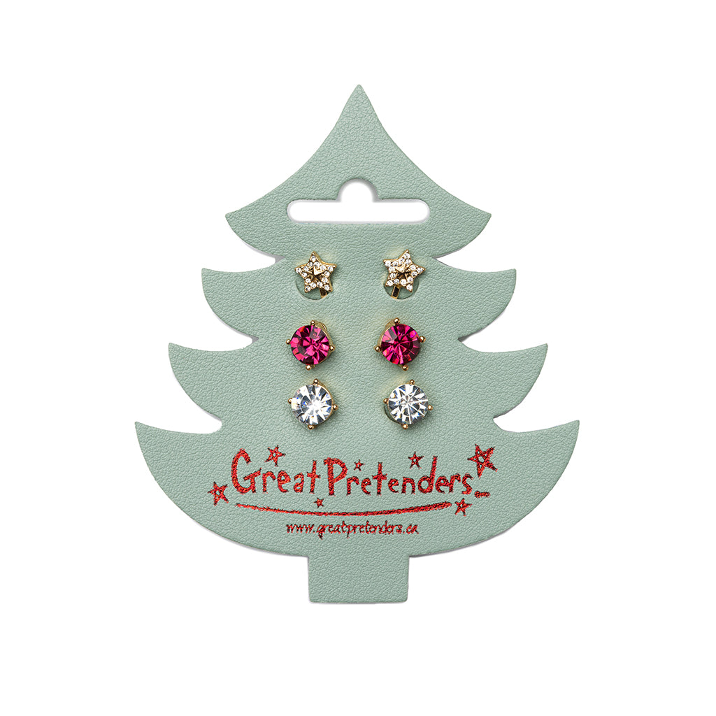 Great Pretenders, 3-pack clip-on örhängen - Jul