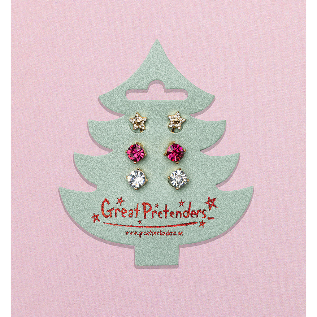 Great Pretenders, 3-pack clip-on örhängen - Jul