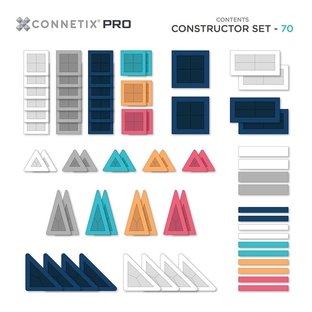 Connetix Pro Constructor Set, Magnetiskt byggset – 70 delar