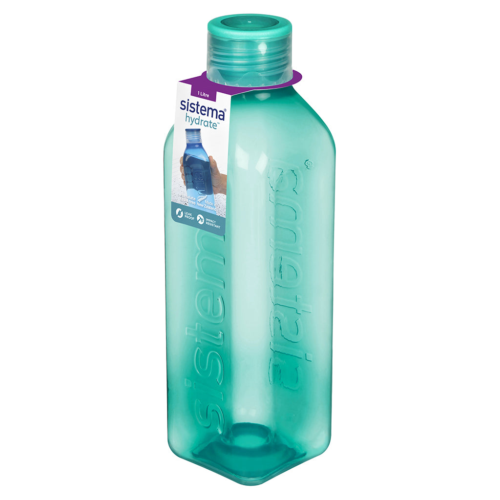 Sistema dricksflaska, Square bottle, 1 L - Minty teal