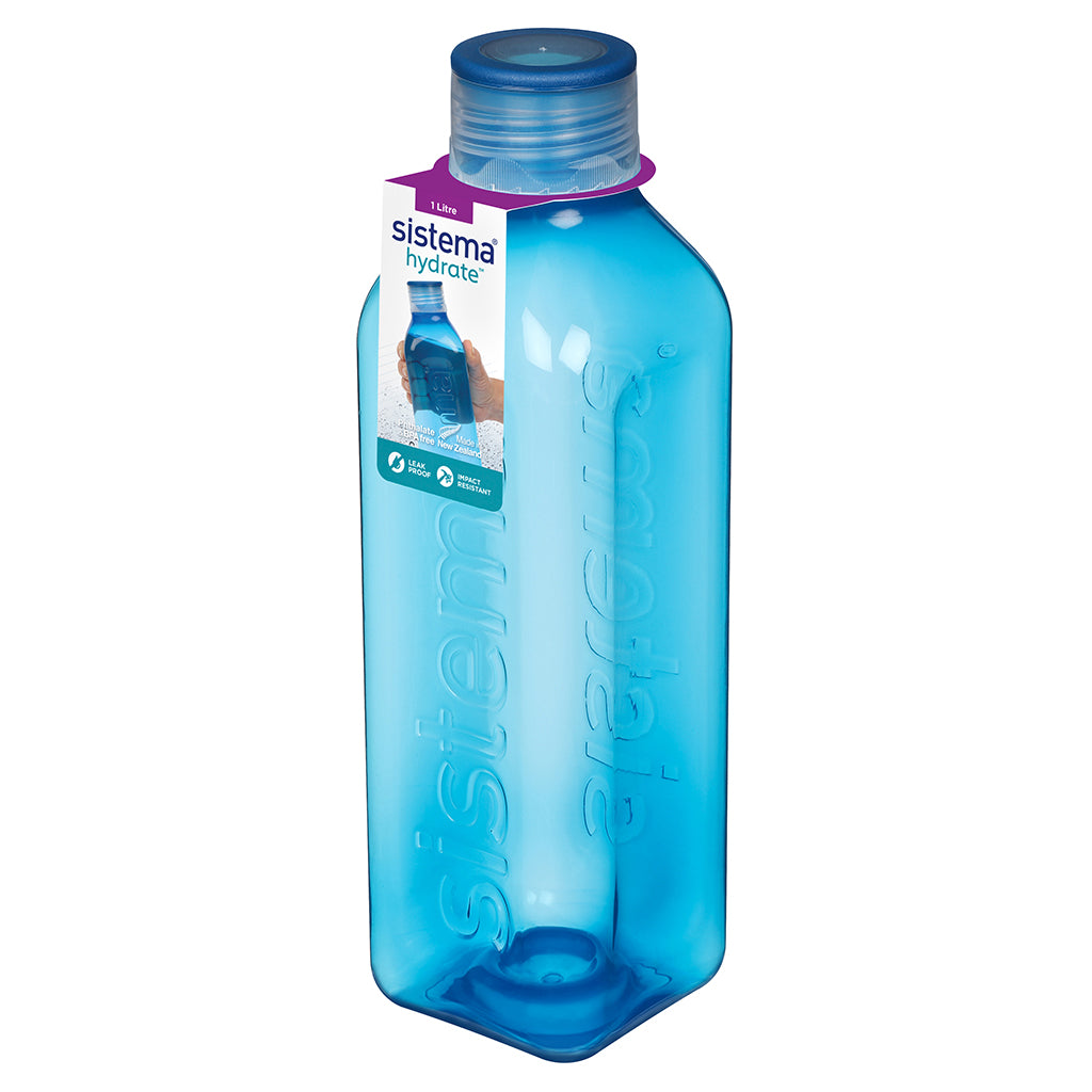 Sistema dricksflaska, Square bottle, 1 L - Ocean blue