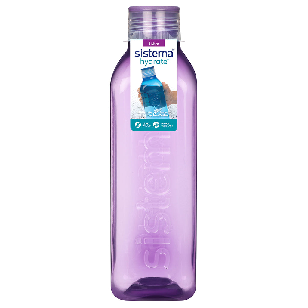 Sistema drikkedunk, Square bottle, 1 L - Misty purple