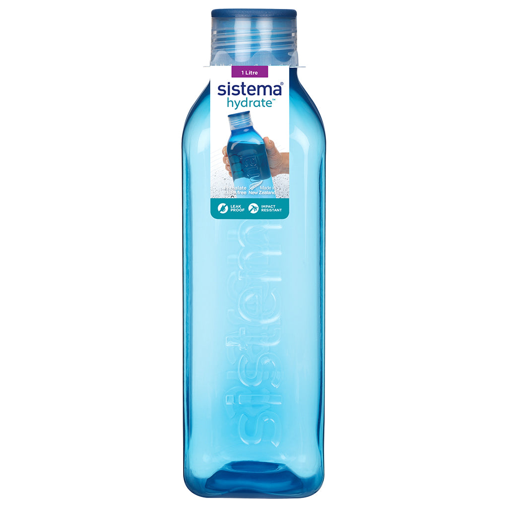 Sistema dricksflaska, Square bottle, 1 L - Ocean blue