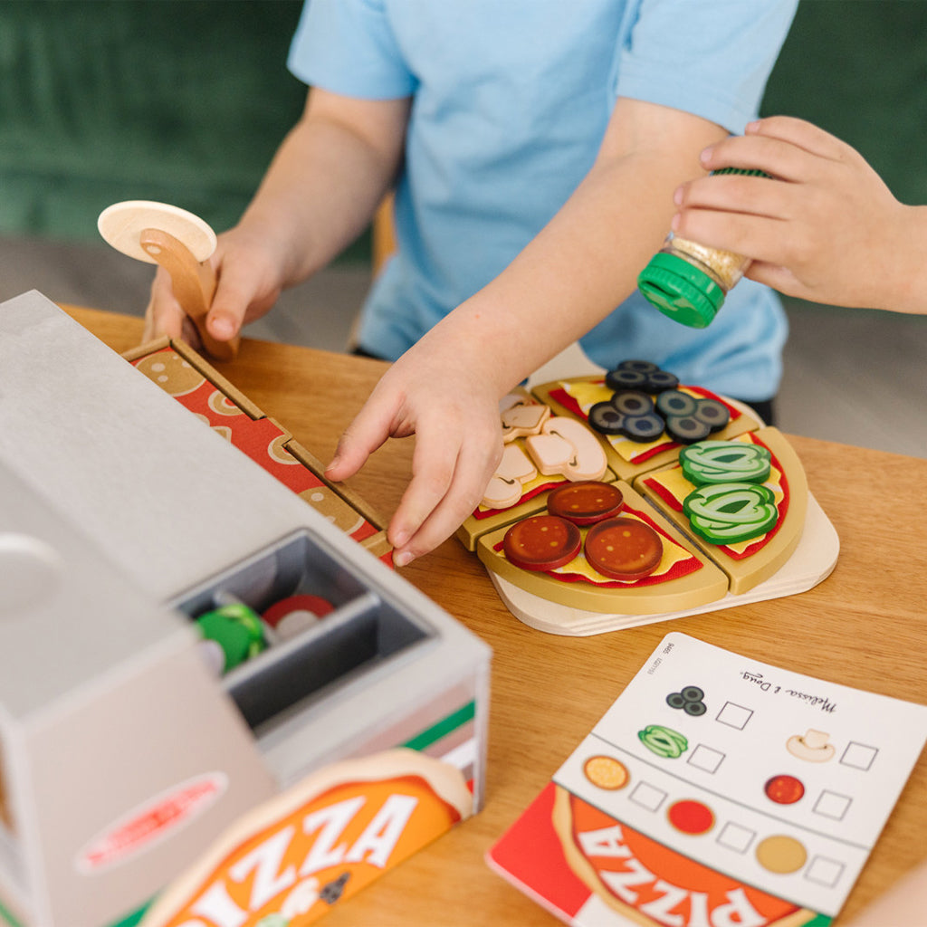 Melissa &amp; Doug Leksaksmat, Pizza-baka själv - 41 delar
