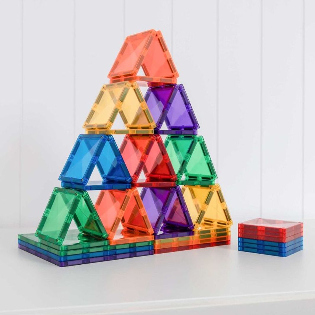 Connetix Square Pack, Magnetiskt byggset med 42 delar - Rainbow
