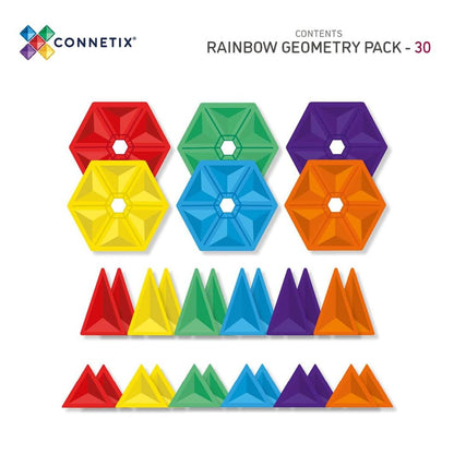 CONNETIX Connetix Geometry Pack – magnetsats med 30 delar – rainbow