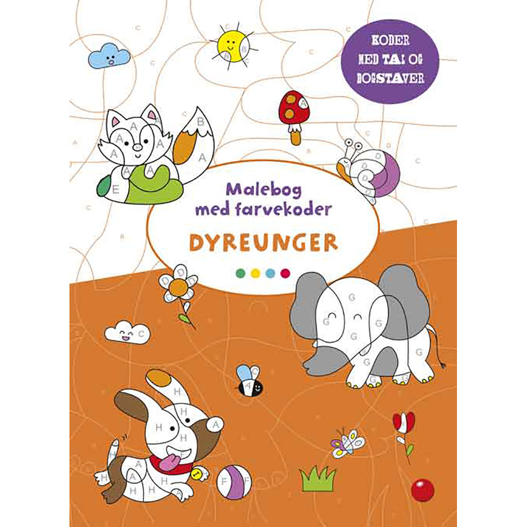 Bolden målarbok, Målarbok med färgkoder: Djurungar