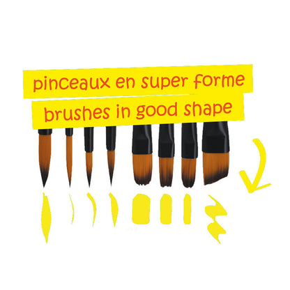 Grim Tout barnmakeup-tillbehör, Penslar och svampar