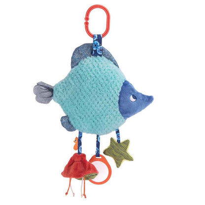 Moulin Roty aktivitetsmjukdjur, blå fisk – 40 cm