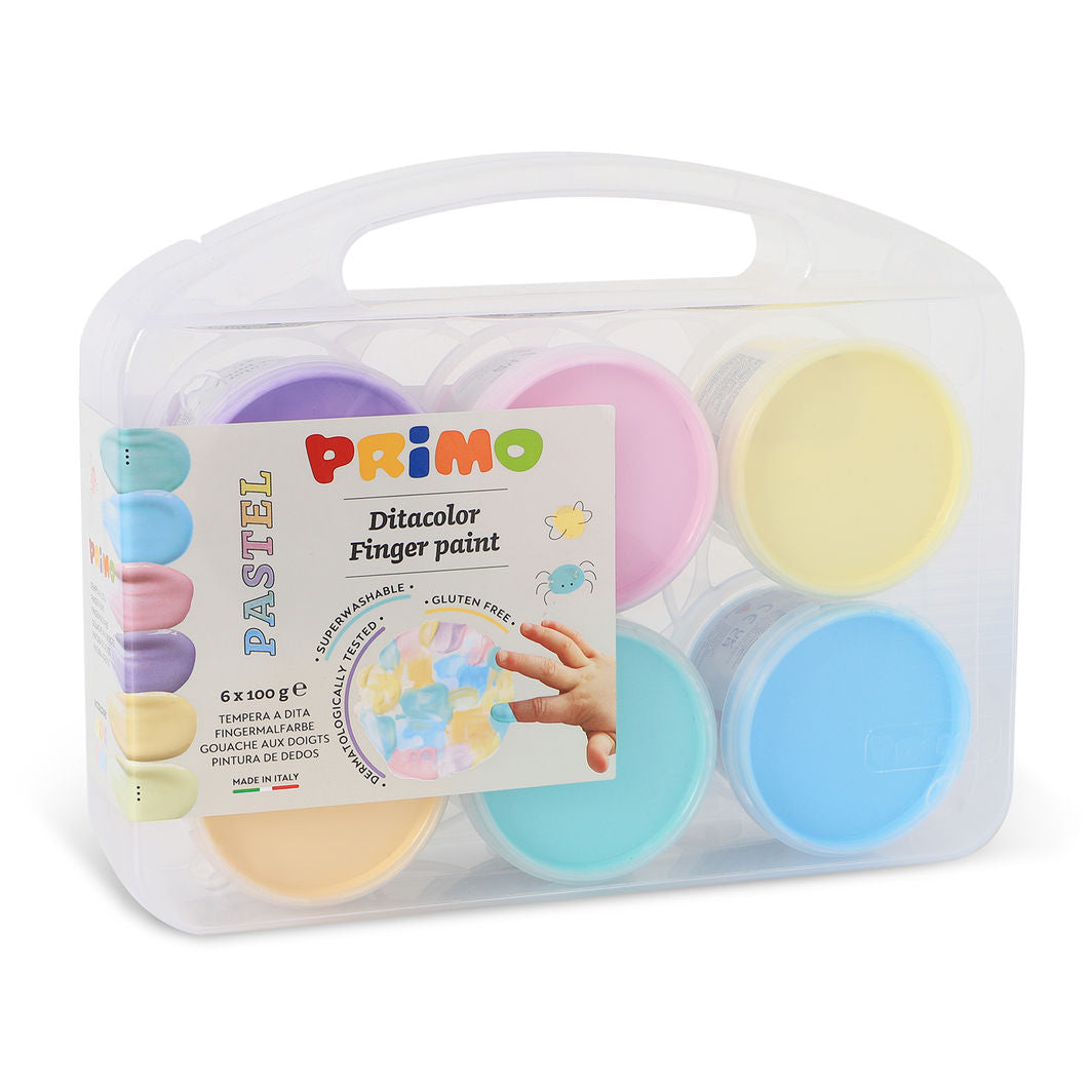 PRIMO - Fingermålning 6 burkar - Pastell