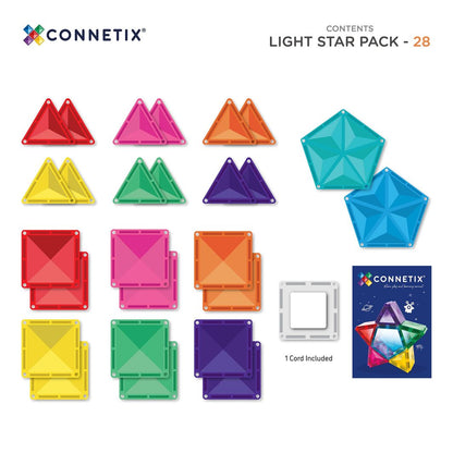 CONNETIX Connetix Light Star Pack - magnetsats - 28 delar