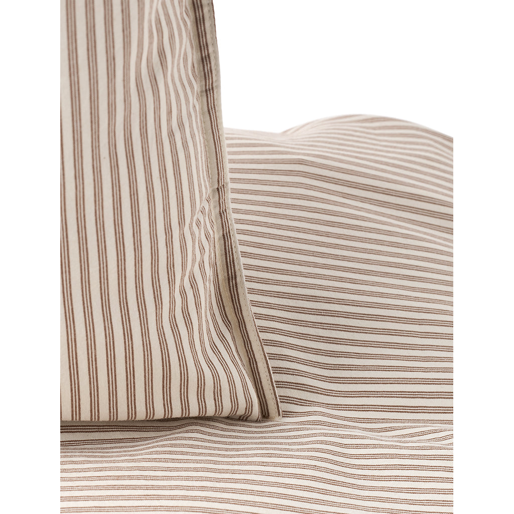 Studio Feder vuxensängkläder, ekologisk percale - Brown beach stripe