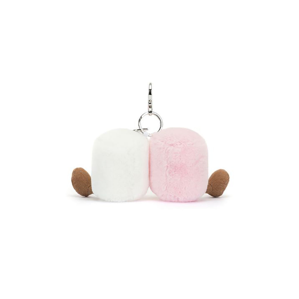 Jellycat jul, Amuseables nyckelring med marshmallows - 9 cm