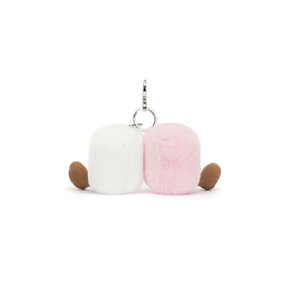 Jellycat jul, Amuseables nyckelring med marshmallows - 9 cm