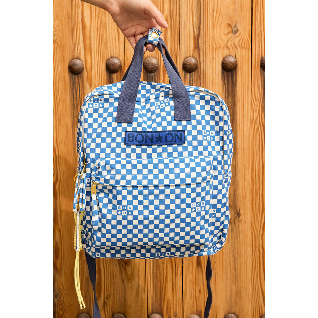 Bonton ryggsäck, mellanstor - Damier Bleu