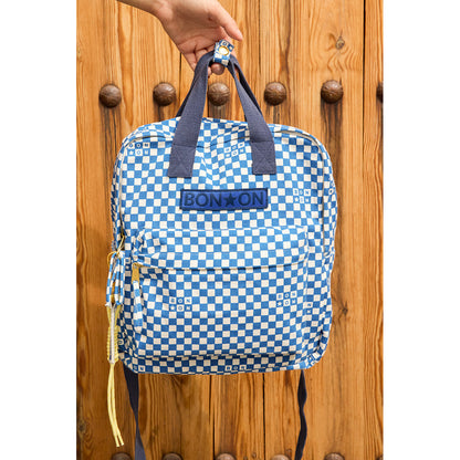 Bonton ryggsäck, mellanstor - Damier Bleu