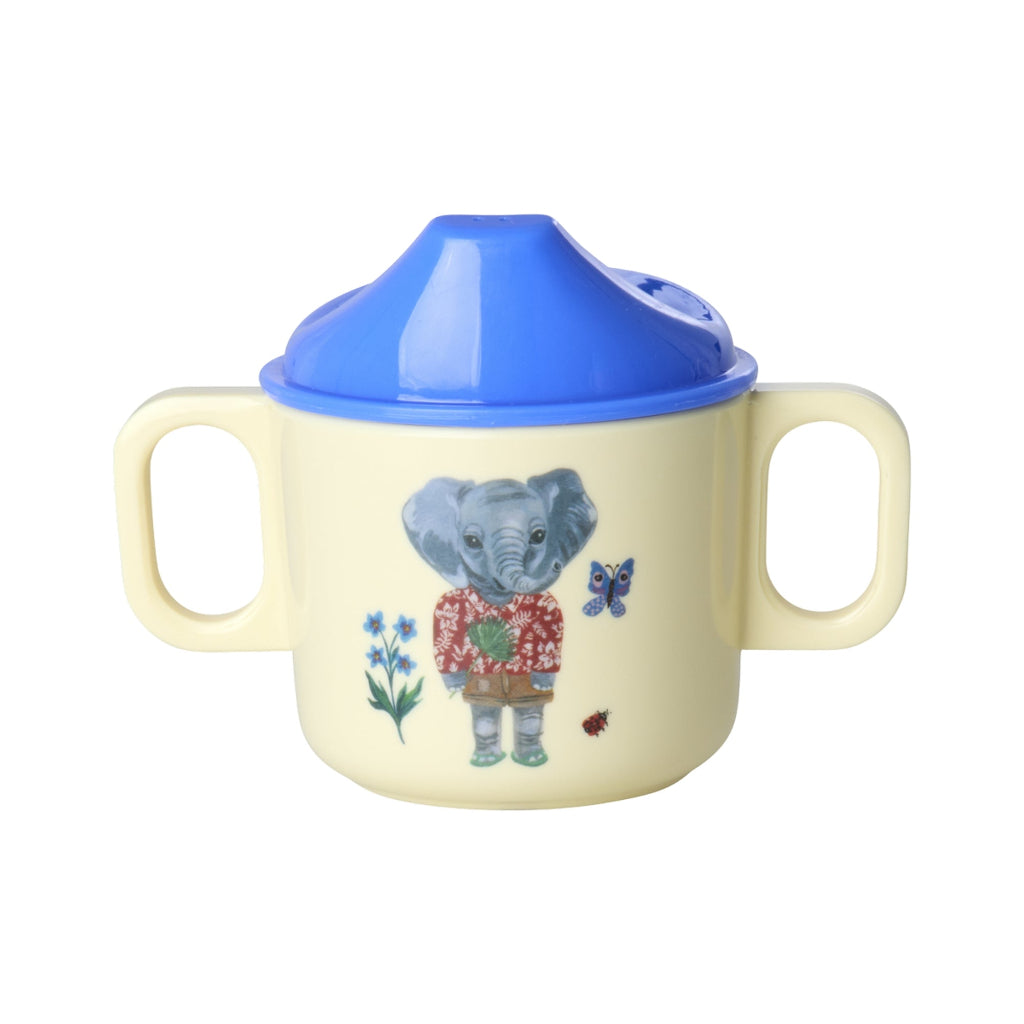Rice Babymugg med två handtag, Blue - Nathalie Lété Print