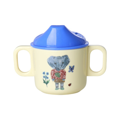 Rice Babymugg med två handtag, Blue - Nathalie Lété Print
