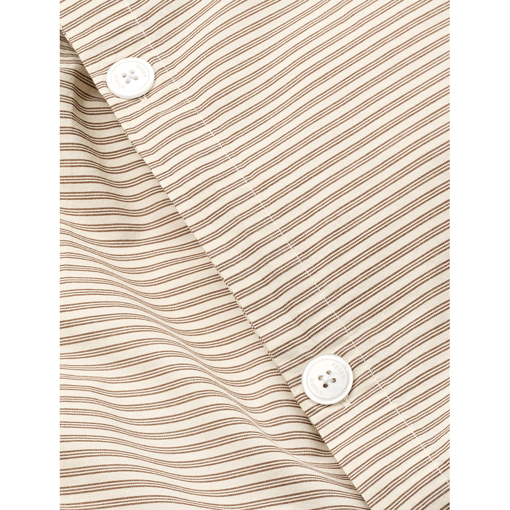 Studio Feder babysängkläder, ekologisk percale - Brown beach stripe