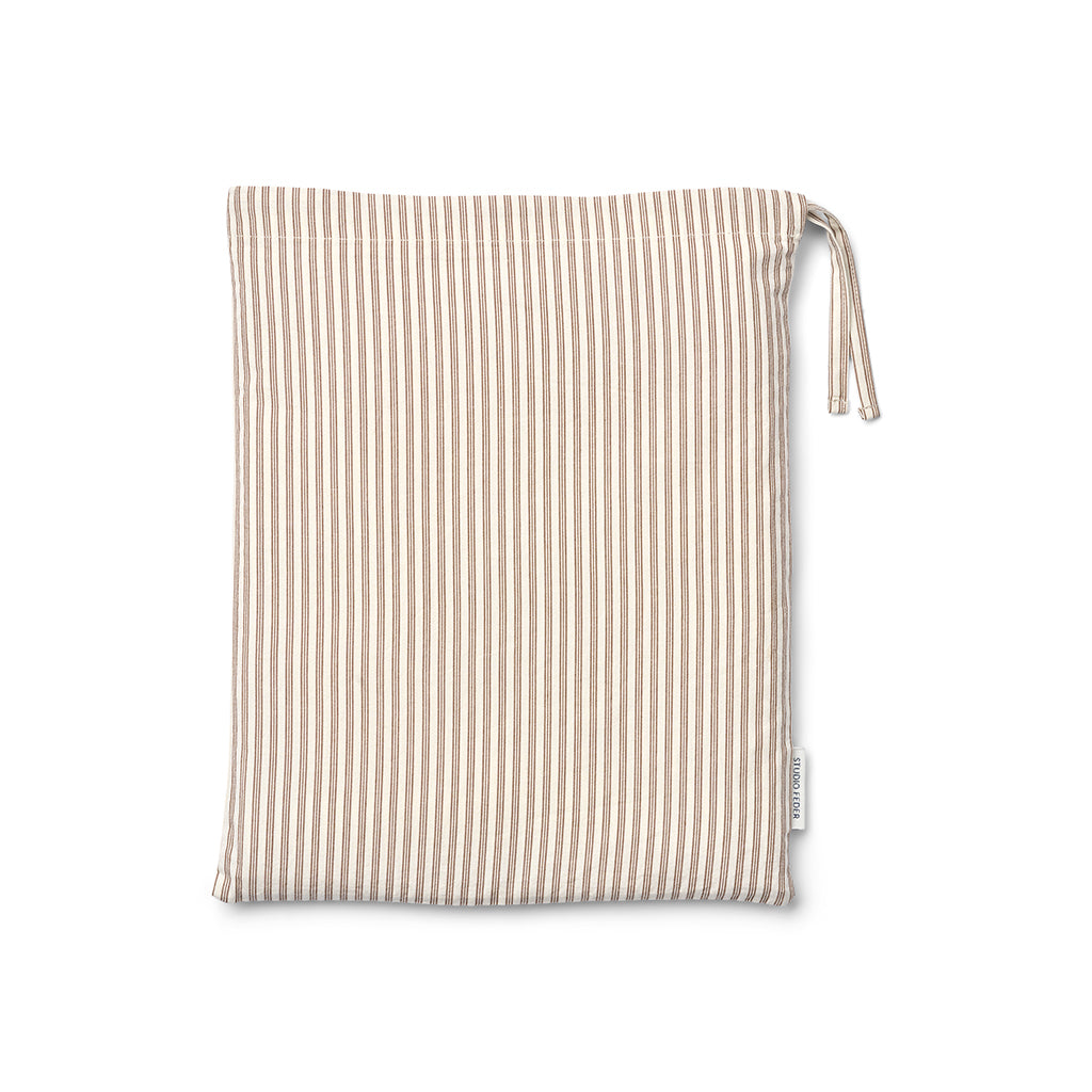 Studio Feder babysängkläder, ekologisk percale - Brown beach stripe