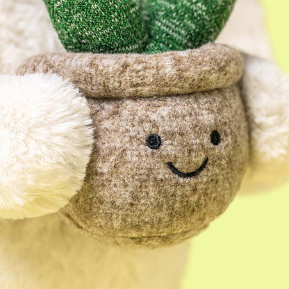 Jellycat bamse, kanin med plante, Cream Bunny - 31 cm