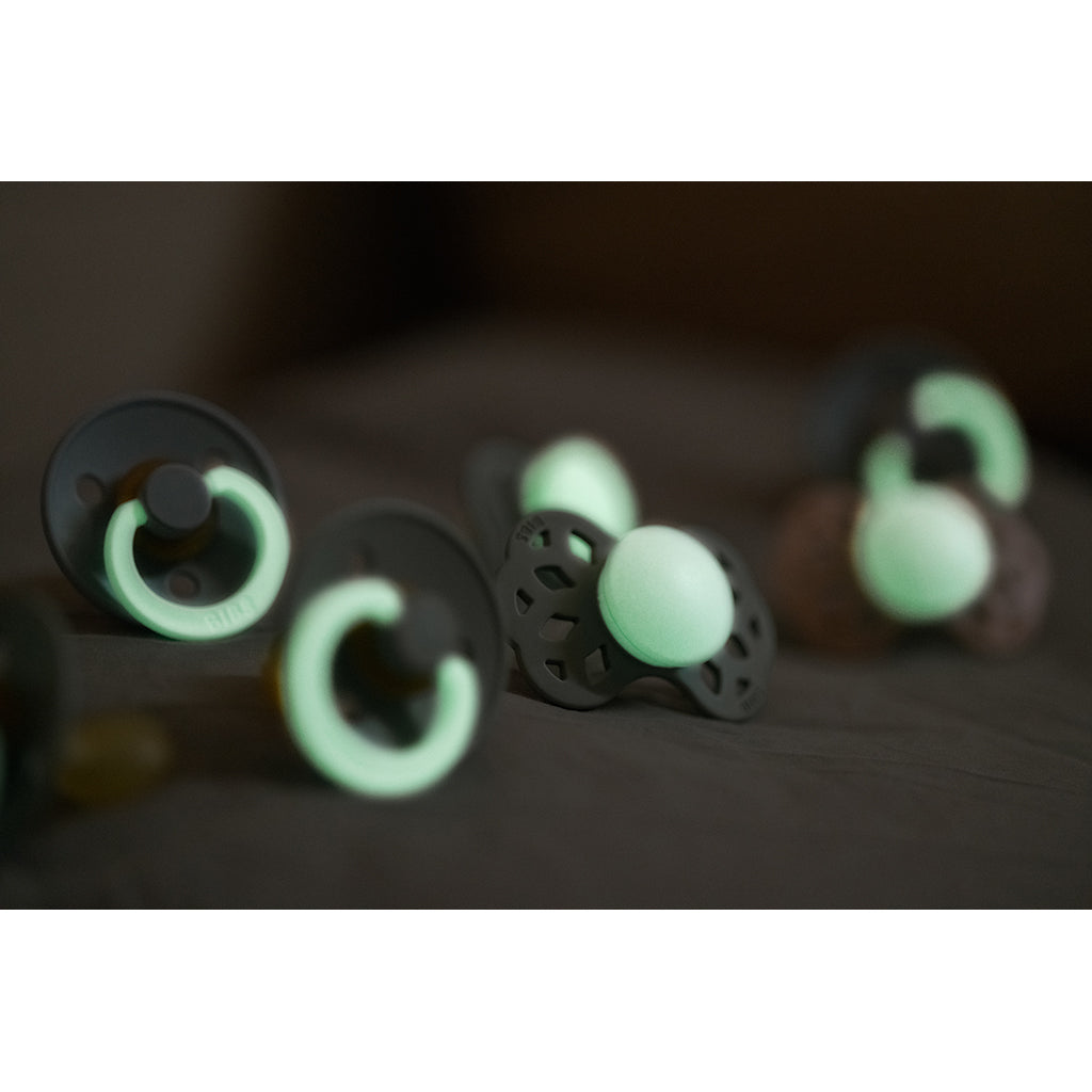 Bibs De Lux 2-pack, napp i latex, strl. 2, Blush GLOW/Vanilla GLOW