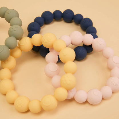 Bibs bitring i silikon, Beaded – Steel Blue