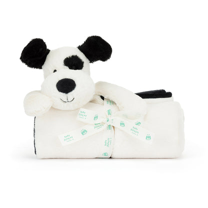 Baby Jellycat tæppe, Bashful hund, sort/creme - 56 cm