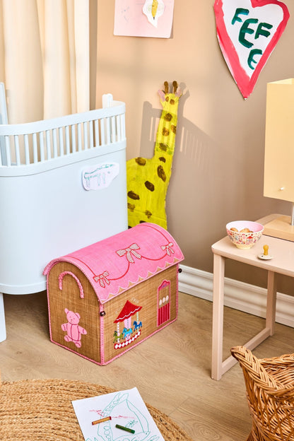 Rice korg för förvaring, Rosa - Fun Fair Theme