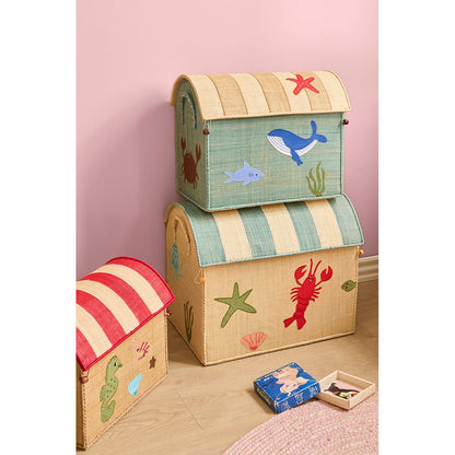 Rice korg med havstema för förvaring