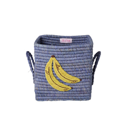 Rice kurv m banan motiv, Blue
