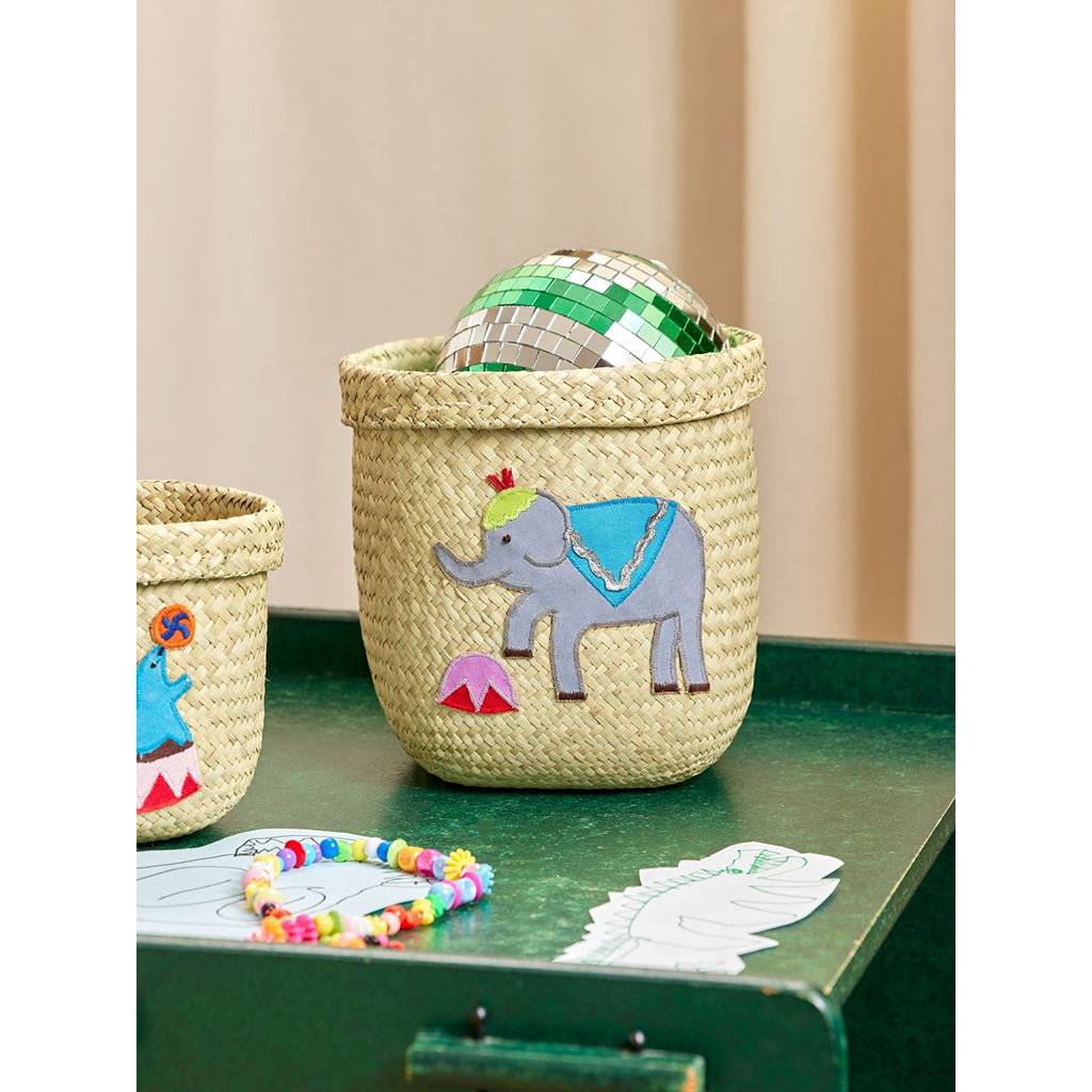 Rice korg, stor rund raffia förvaringskorg, natur – Circus