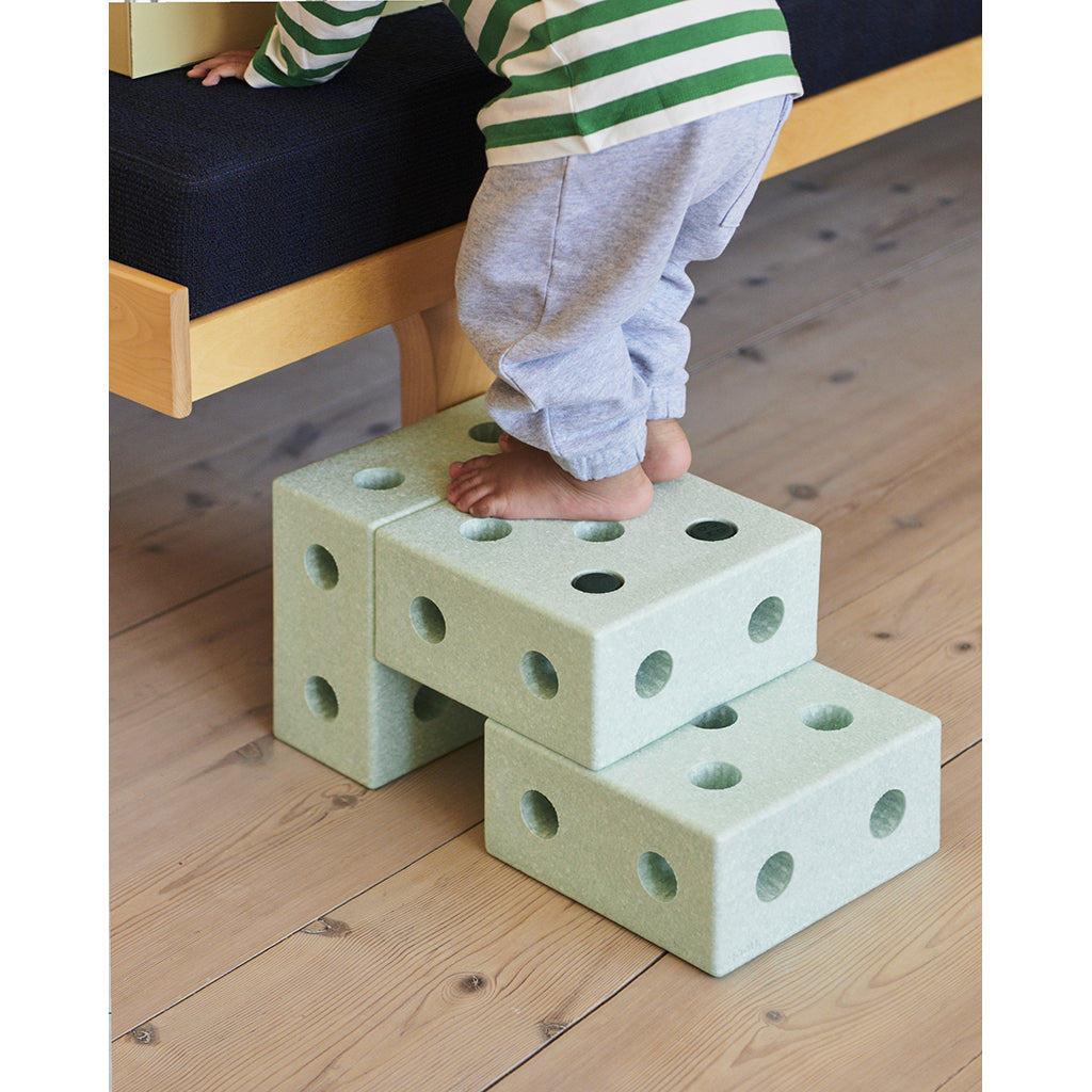 Modu 3-i-1 lära-gå-vagn, aktivitetsleksak i skum - Ocean mint/Forest green