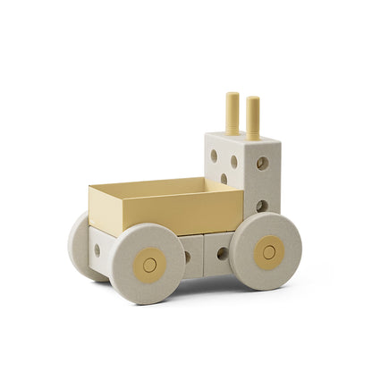 Modu 3-i-1 lära-gåvagn, aktivitetsleksak i skum - Sand grey/ Honey yellow