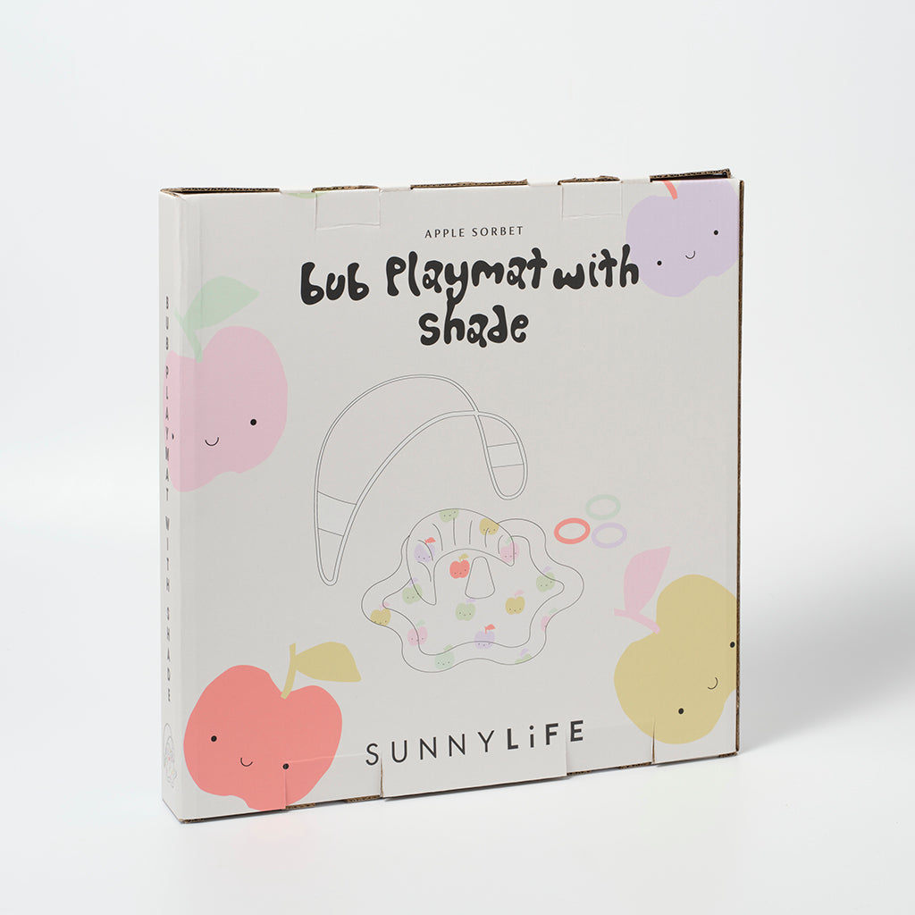 Sunnylife uppblåsbart babylektäcke med solskydd, Apple sortbet multi