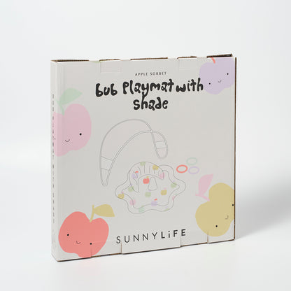 Sunnylife uppblåsbart babylektäcke med solskydd, Apple sortbet multi