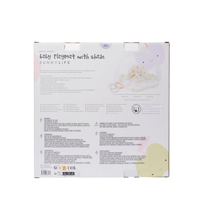 Sunnylife uppblåsbart babylektäcke med solskydd, Apple sortbet multi
