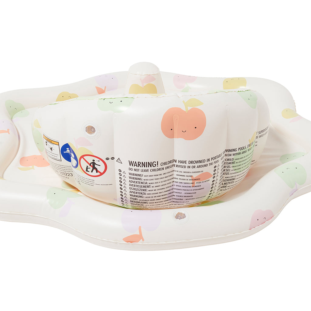 Sunnylife uppblåsbart babylektäcke med solskydd, Apple sortbet multi