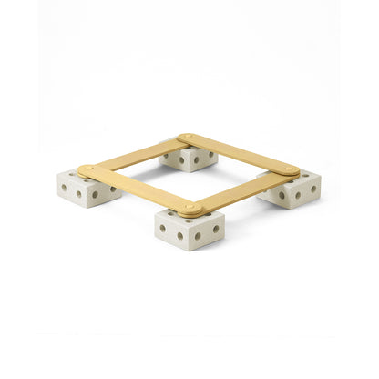 Modu Balance Track, balanserbana i trä med skumklossar, aktivitetsleksak - Sand Grey/Honey Yellow