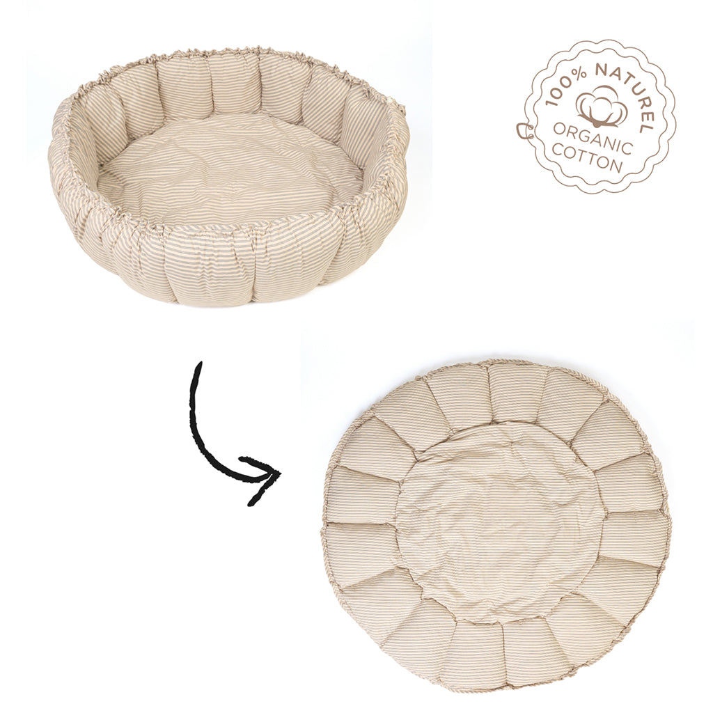 Play&amp;Go Bloom, Tre-i-ett babytäcke, ekologisk - Stripes blue