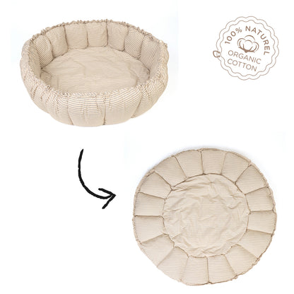 Play&amp;Go Bloom, Tre-i-ett babytäcke, ekologisk - Stripes blue