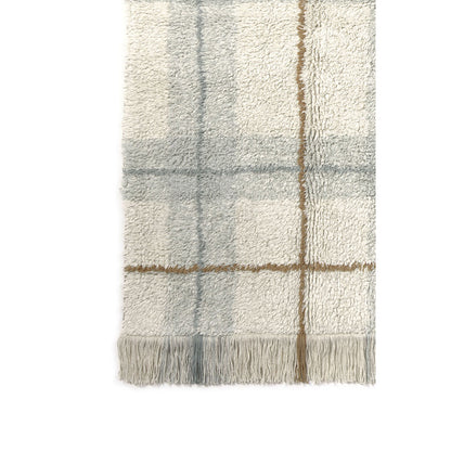 Lorena Canals tvättbar matta, Tartan Blue Sage - flera storlekar.