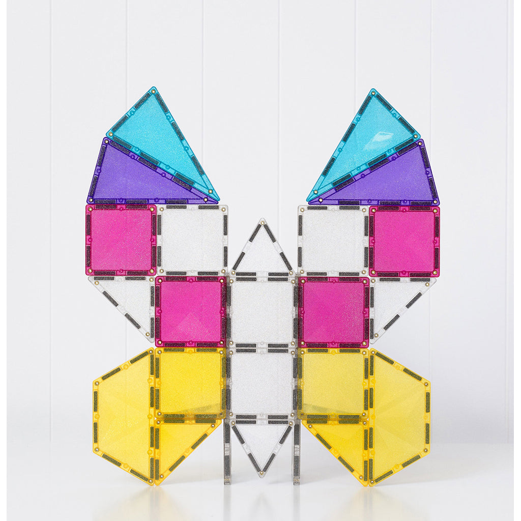 Connetix magnetiskt byggset, Enhörning glitter - 56 delar