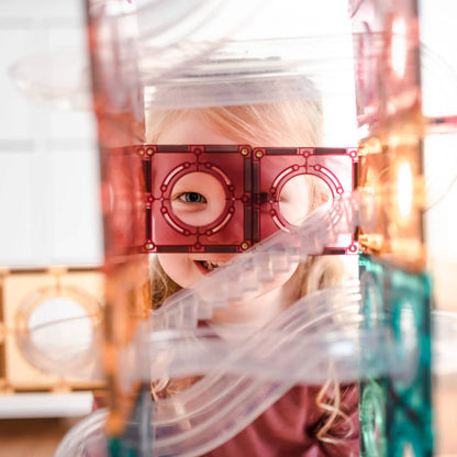 Connetix magnetiskt byggset, Ball Run Pack, 106 delar - Pastell