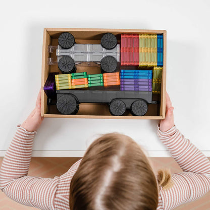 Connetix magnetiskt byggset, Transport Pack, 50 delar - Rainbow