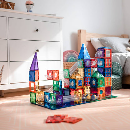 Connetix magnetiskt byggset, Ball Run, 92 delar - Rainbow